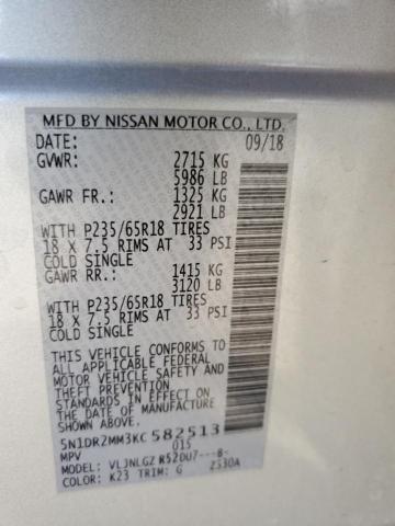 Photo 12 VIN: 5N1DR2MM3KC582513 - NISSAN PATHFINDER 