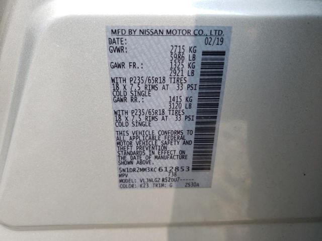 Photo 12 VIN: 5N1DR2MM3KC612853 - NISSAN PATHFINDER 