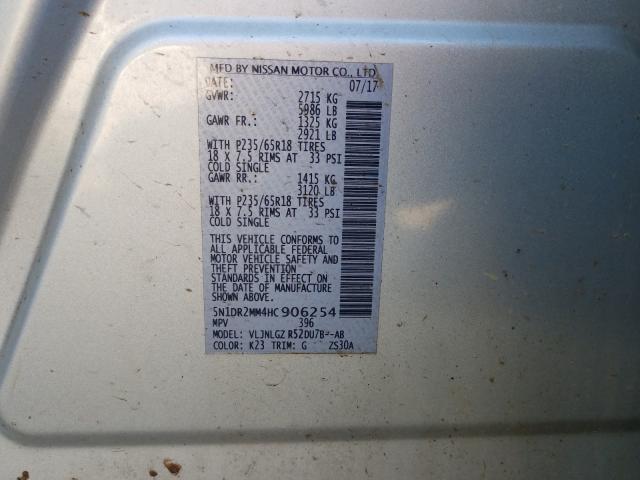 Photo 9 VIN: 5N1DR2MM4HC906254 - NISSAN PATHFINDER 