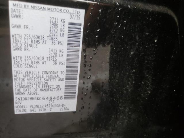 Photo 9 VIN: 5N1DR2MM4KC648468 - NISSAN PATHFINDER 