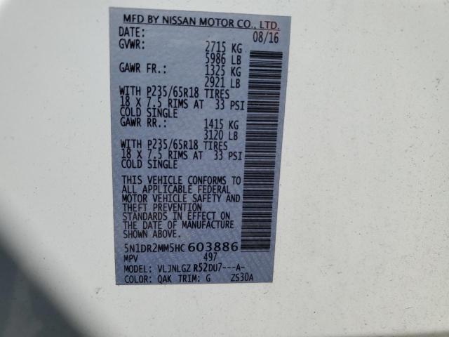 Photo 12 VIN: 5N1DR2MM5HC603886 - NISSAN PATHFINDER 