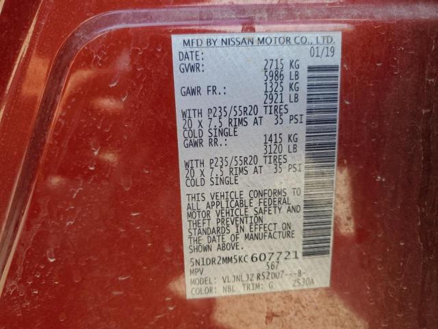 Photo 12 VIN: 5N1DR2MM5KC607721 - NISSAN PATHFINDER 