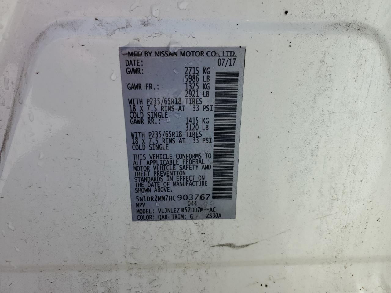 Photo 12 VIN: 5N1DR2MM7HC903767 - NISSAN PATHFINDER 