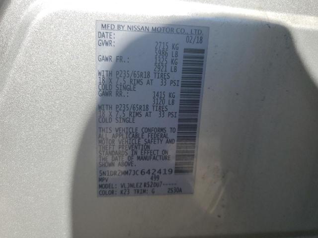 Photo 12 VIN: 5N1DR2MM7JC642419 - NISSAN PATHFINDER 