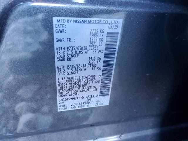 Photo 9 VIN: 5N1DR2MM7KC638162 - NISSAN PATHFINDER 