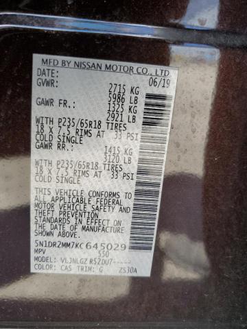 Photo 12 VIN: 5N1DR2MM7KC645029 - NISSAN PATHFINDER 