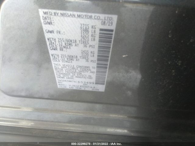 Photo 8 VIN: 5N1DR2MM7KC653499 - NISSAN PATHFINDER 