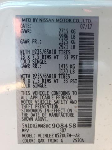 Photo 9 VIN: 5N1DR2MM8HC908458 - NISSAN PATHFINDER 