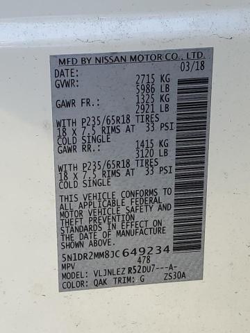 Photo 11 VIN: 5N1DR2MM8JC649234 - NISSAN PATHFINDER 