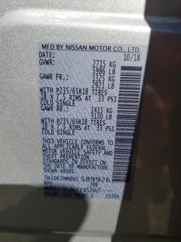 Photo 9 VIN: 5N1DR2MM8KC589926 - NISSAN PATHFINDER 