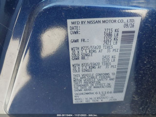 Photo 8 VIN: 5N1DR2MM9HC615166 - NISSAN PATHFINDER 