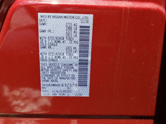 Photo 9 VIN: 5N1DR2MMXHC637578 - NISSAN PATHFINDER 