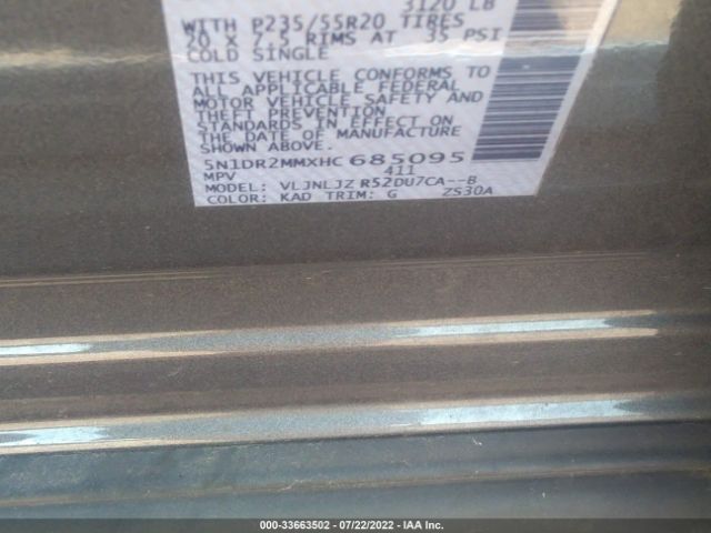 Photo 8 VIN: 5N1DR2MMXHC685095 - NISSAN PATHFINDER 