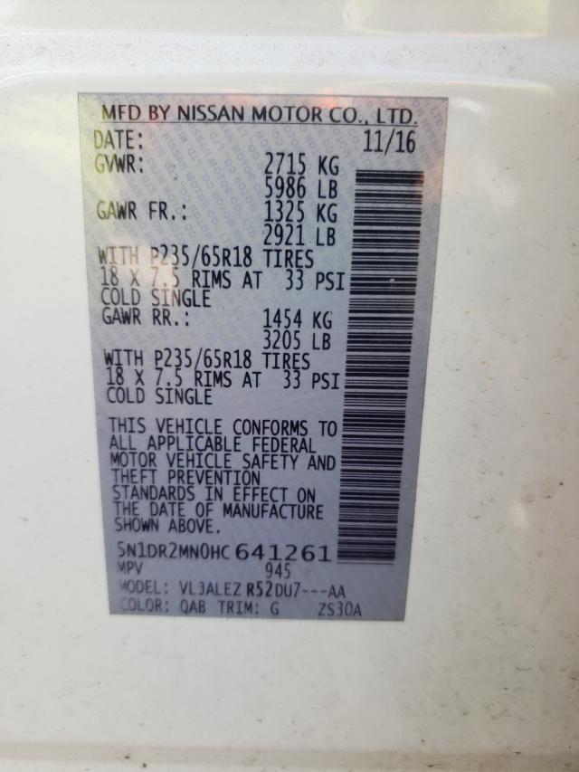 Photo 9 VIN: 5N1DR2MN0HC641261 - NISSAN PATHFINDER 