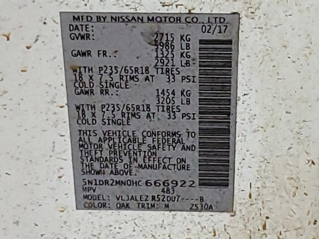 Photo 12 VIN: 5N1DR2MN0HC666922 - NISSAN PATHFINDER 