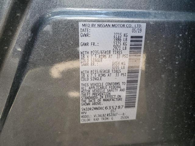 Photo 13 VIN: 5N1DR2MN0KC635287 - NISSAN PATHFINDER 