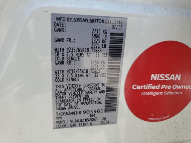 Photo 11 VIN: 5N1DR2MN1HC905961 - NISSAN PATHFINDER 