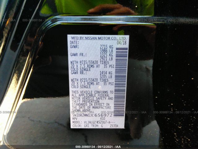 Photo 8 VIN: 5N1DR2MN1JC656972 - NISSAN PATHFINDER 