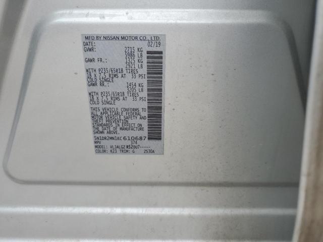 Photo 12 VIN: 5N1DR2MN1KC610687 - NISSAN PATHFINDER 