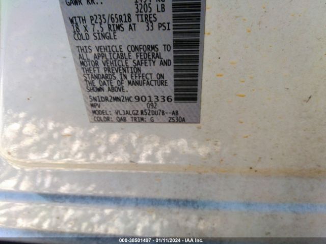 Photo 8 VIN: 5N1DR2MN2HC901336 - NISSAN PATHFINDER 