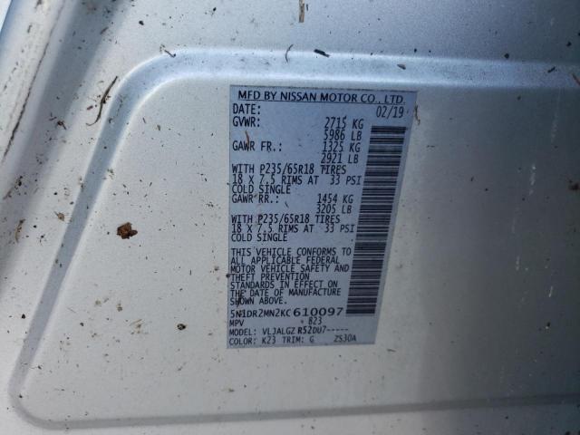 Photo 12 VIN: 5N1DR2MN2KC610097 - NISSAN PATHFINDER 