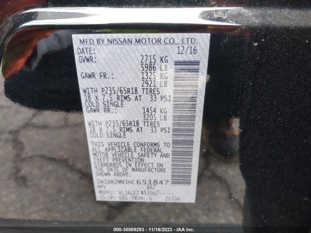 Photo 8 VIN: 5N1DR2MN3HC651847 - NISSAN PATHFINDER 