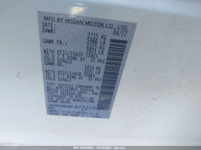 Photo 8 VIN: 5N1DR2MN3HC677252 - NISSAN PATHFINDER 