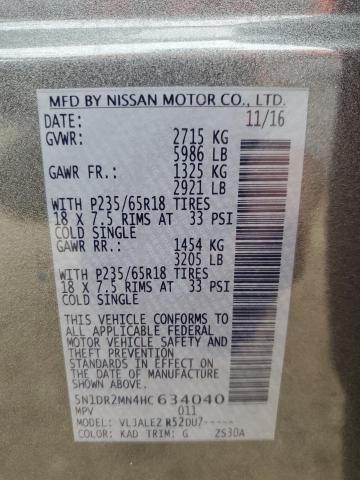 Photo 12 VIN: 5N1DR2MN4HC634040 - NISSAN PATHFINDER 