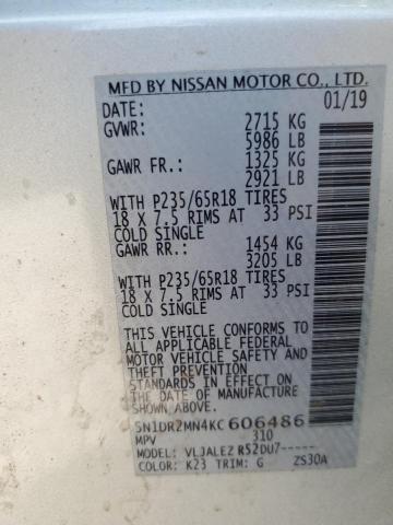 Photo 12 VIN: 5N1DR2MN4KC606486 - NISSAN PATHFINDER 