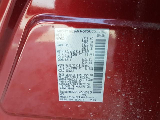 Photo 9 VIN: 5N1DR2MN6HC626280 - NISSAN PATHFINDER 