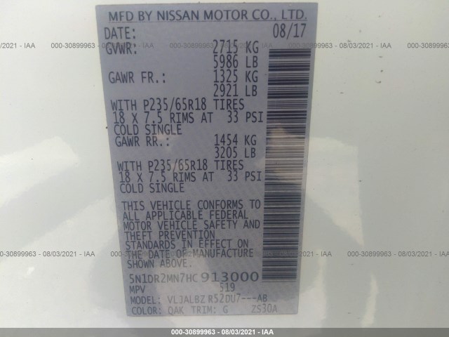 Photo 8 VIN: 5N1DR2MN7HC913000 - NISSAN PATHFINDER 