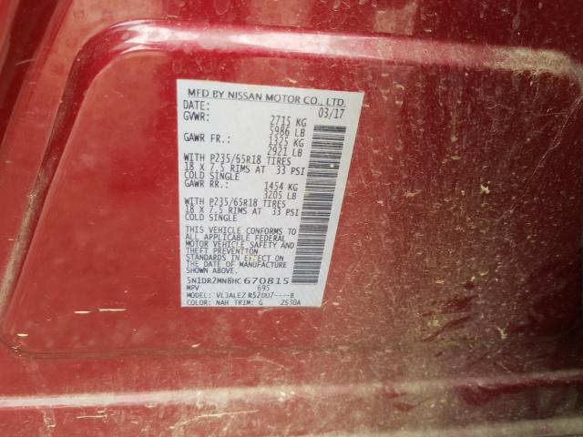 Photo 9 VIN: 5N1DR2MN8HC670815 - NISSAN PATHFINDER 