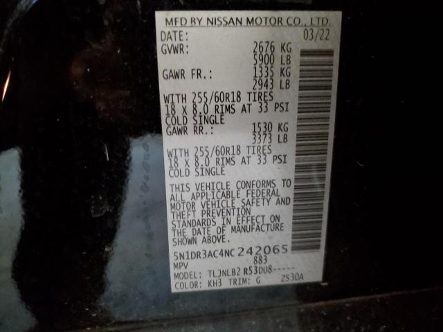 Photo 9 VIN: 5N1DR3AC4NC242065 - NISSAN PATHFINDER 