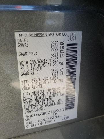 Photo 12 VIN: 5N1DR3BA3NC218921 - NISSAN PATHFINDER 