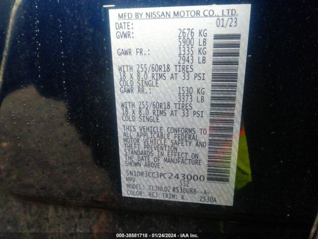 Photo 8 VIN: 5N1DR3CC3PC243000 - NISSAN PATHFINDER 