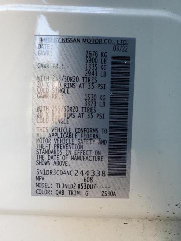 Photo 12 VIN: 5N1DR3CD4NC244338 - NISSAN PATHFINDER 