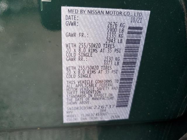 Photo 13 VIN: 5N1DR3CD5NC226737 - NISSAN PATHFINDER 