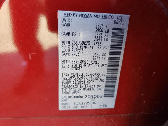 Photo 12 VIN: 5N1DR3DH6NC205008 - NISSAN PATHFINDER 