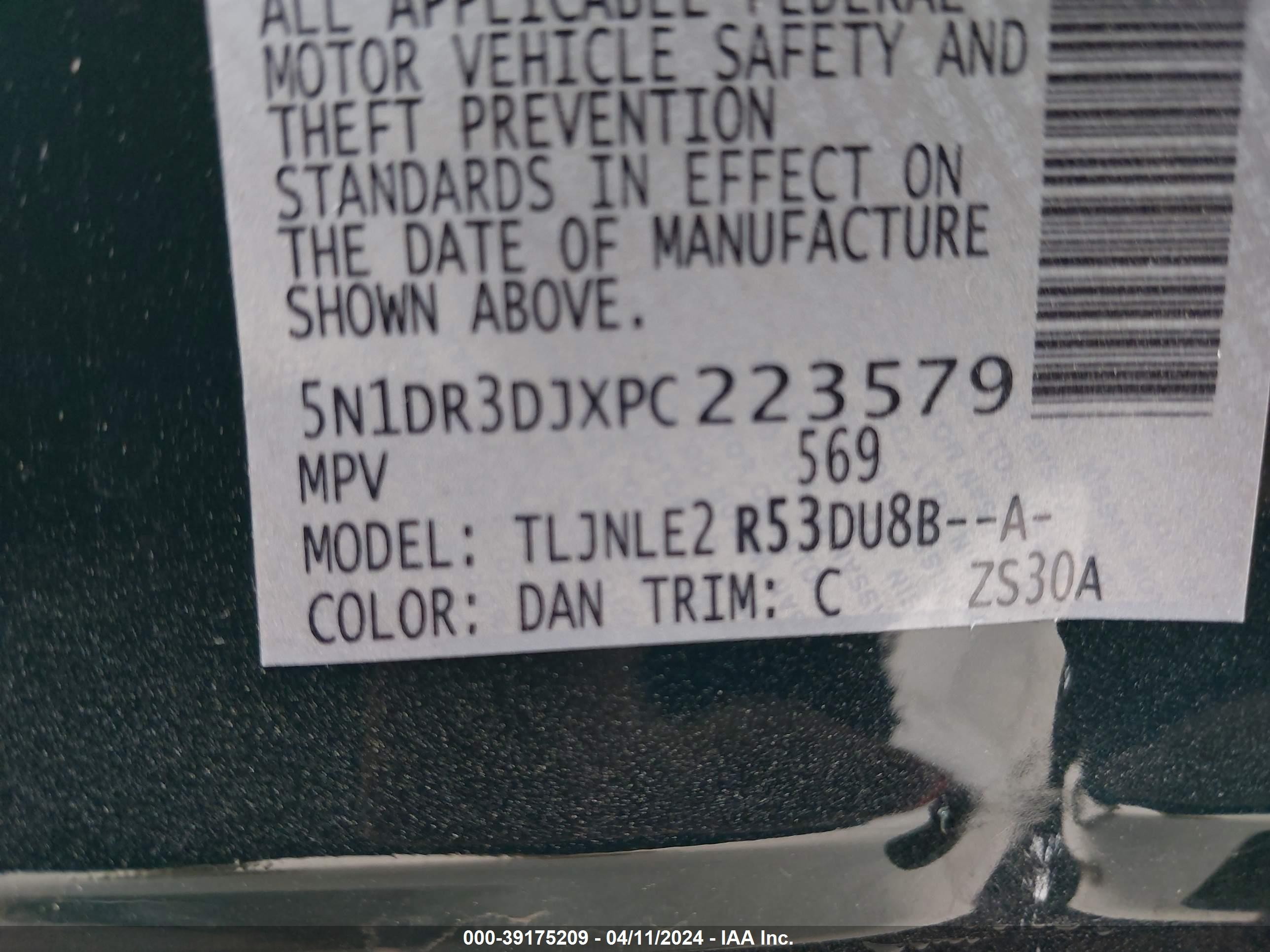 Photo 9 VIN: 5N1DR3DJXPC223579 - NISSAN PATHFINDER 