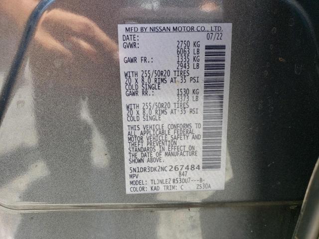 Photo 12 VIN: 5N1DR3DK2NC267484 - NISSAN PATHFINDER 