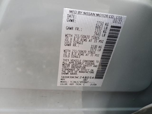 Photo 9 VIN: 5N1DR3DK3NC248054 - NISSAN PATHFINDER 