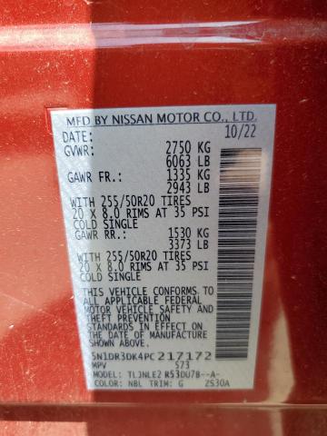 Photo 13 VIN: 5N1DR3DK4PC217172 - NISSAN PATHFINDER 