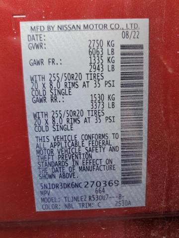 Photo 12 VIN: 5N1DR3DK6NC270369 - NISSAN PATHFINDER 