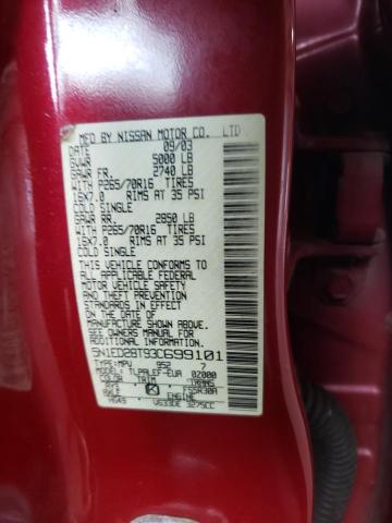 Photo 11 VIN: 5N1ED28T93C699101 - NISSAN XTERRA XE 