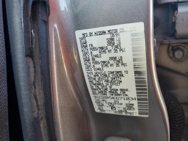 Photo 12 VIN: 5N1ED28Y54C671034 - NISSAN XTERRA XE 