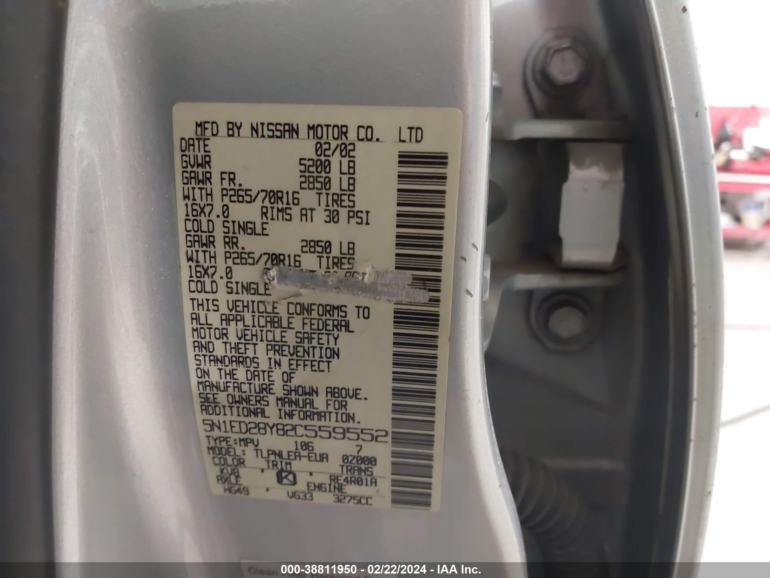 Photo 8 VIN: 5N1ED28Y82C559552 - NISSAN XTERRA 