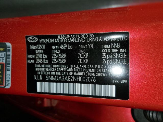 Photo 11 VIN: 5NMJA3AE2NH002076 - HYUNDAI TUCSON SE 