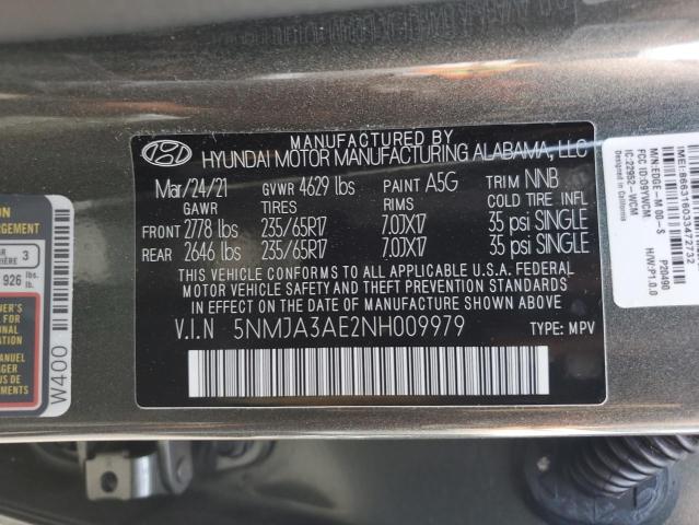 Photo 12 VIN: 5NMJA3AE2NH009979 - HYUNDAI TUCSON SE 