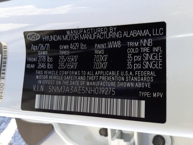 Photo 9 VIN: 5NMJA3AE5NH019275 - HYUNDAI TUCSON SE 