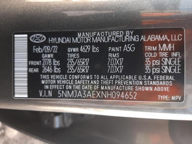 Photo 11 VIN: 5NMJA3AEXNH094652 - HYUNDAI TUCSON SE 